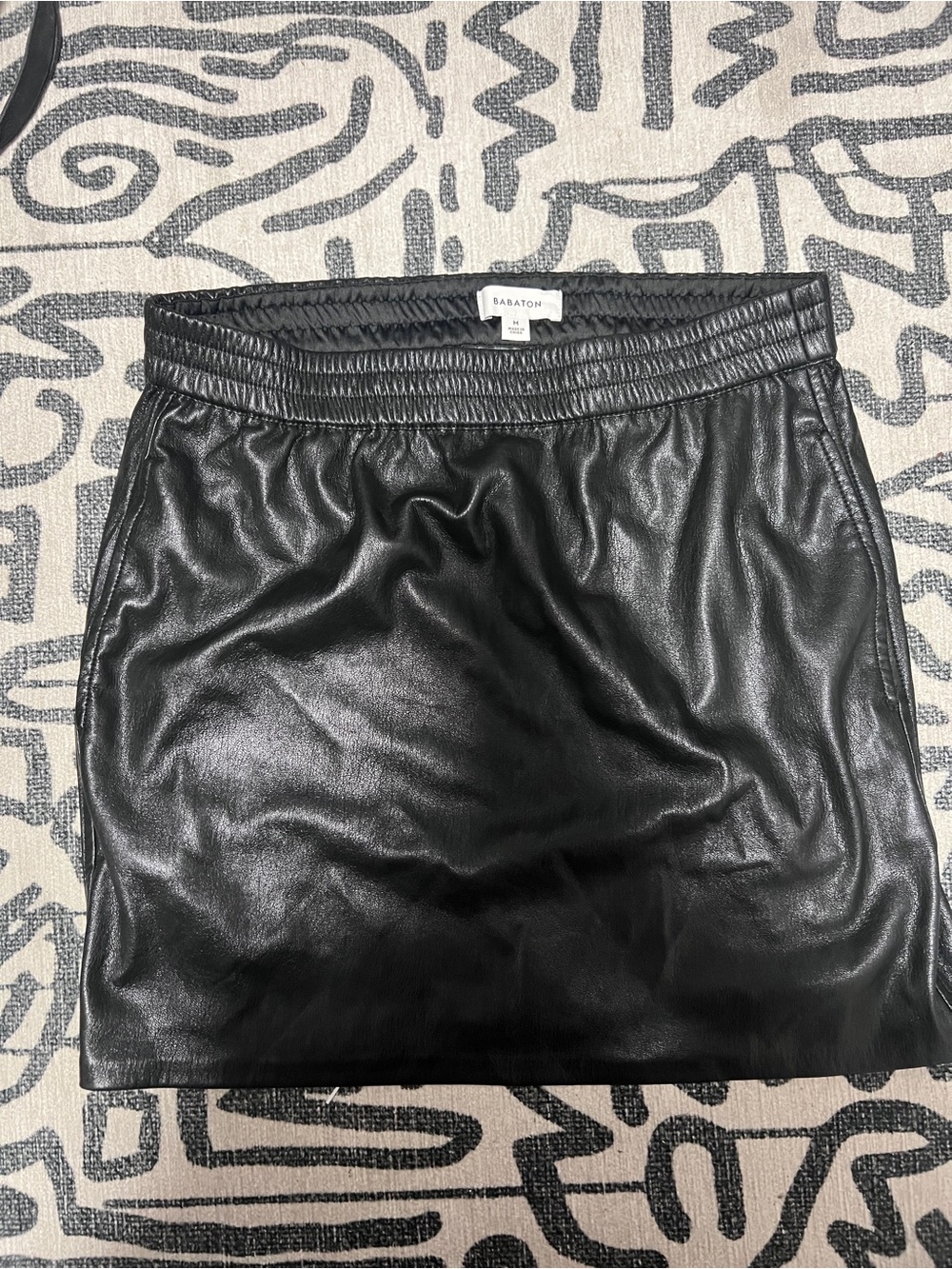 Aritzia Black Faux Leather Mini Skirt (babaton)